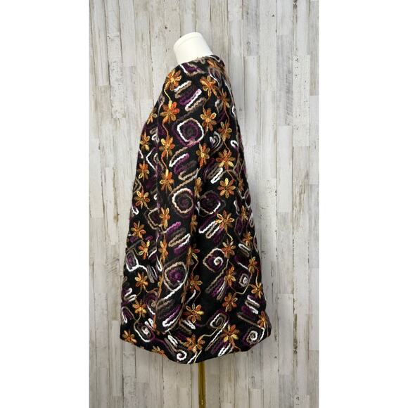Anthropologie Women's XS Floral Embroidered Overcoat Multicolor Casual - Picture 8 of 8